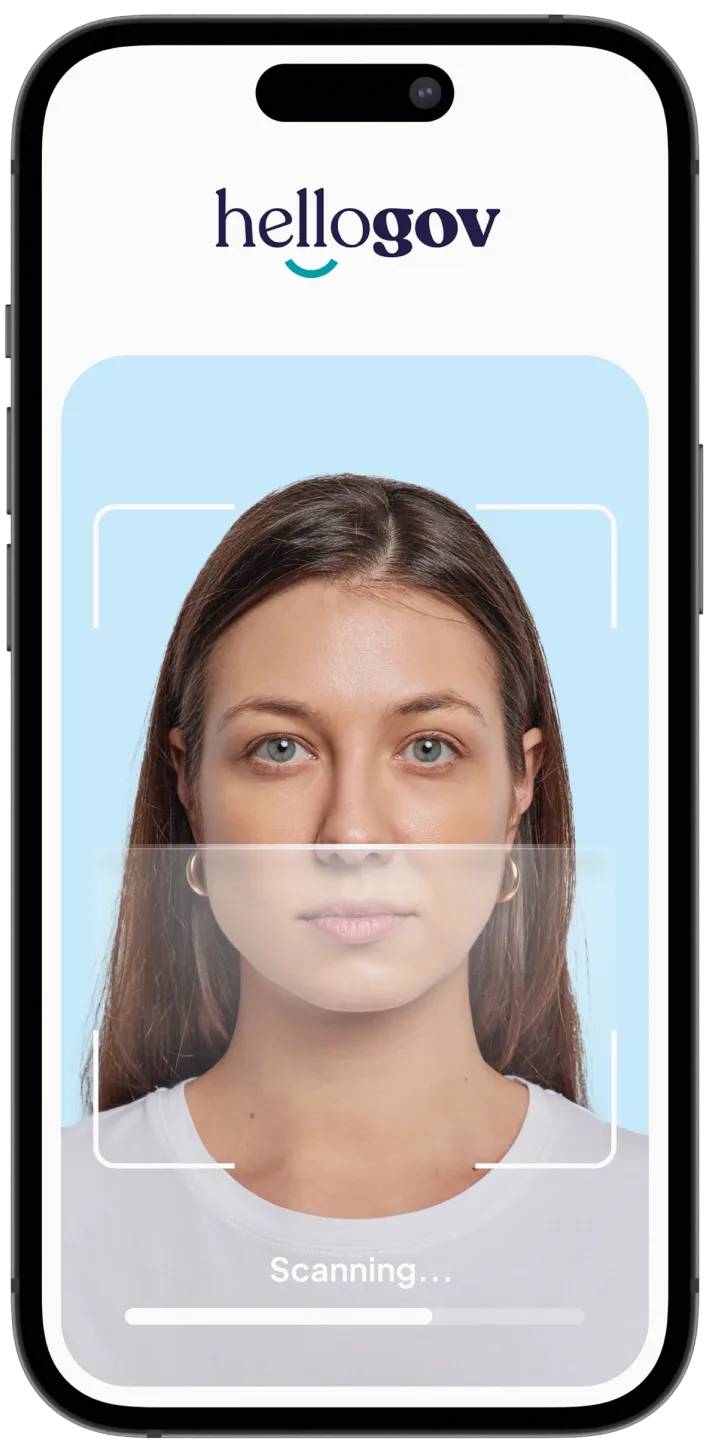HelloGov face scan on phone
