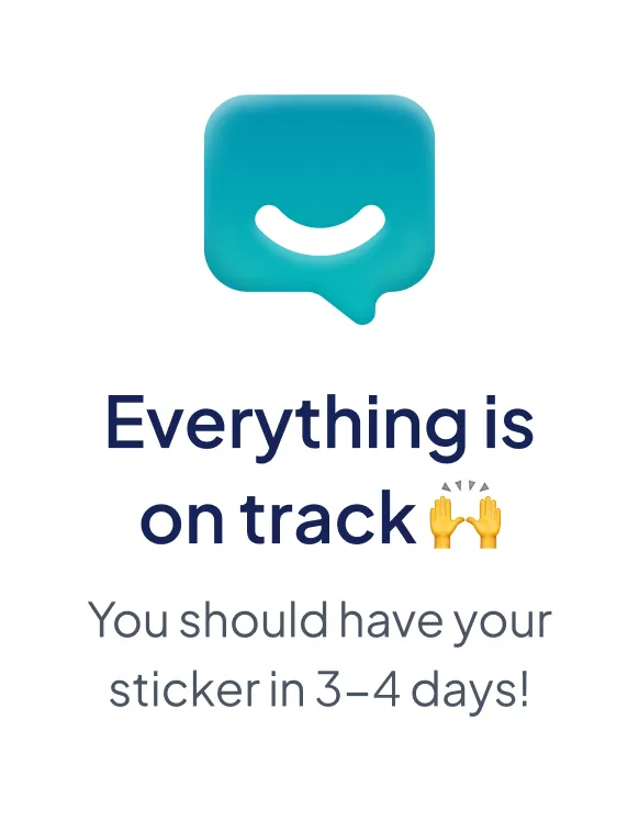 Sticker on track card