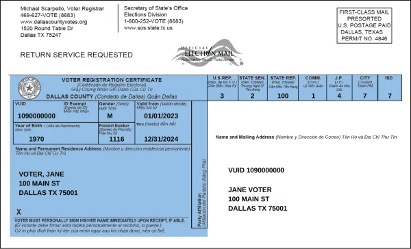 Voter’s Registration Card