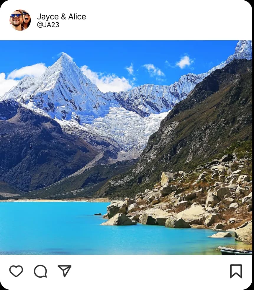 Social post of mountains